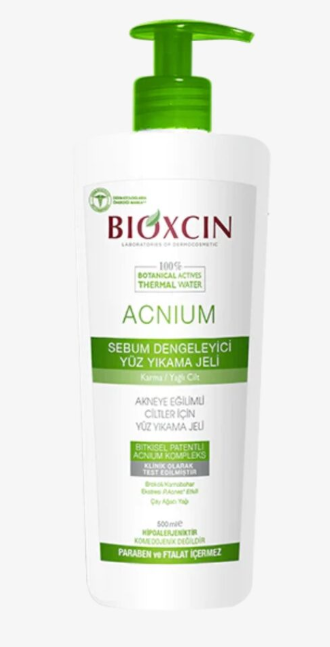 BIOXCIN ACNIUM gel nettoyant   500ML	GEL NETTOAYANT / PEAU GRASSES