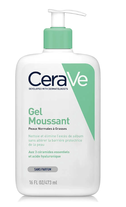 CERAVE Gel Moussant | Nettoyant Visage 236ML	GEL NETTOAYANT / PEAU NORMAL A  GRASSES