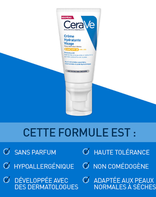 Cerave Crème Hydratante SPF 30 89ML JOUR	CREME HYDRATANTE EMULSION / PEAU SECHE