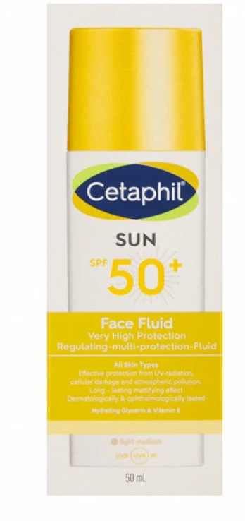 CETAPHIL SUN FACE FLUID TENTE 50ML	ECRAN PEAU GRASSES