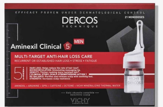 VICHY DERCOS, Aminexil clinical 5% hommes 6ML x 21 dose	SERUM ANTI CHUTE