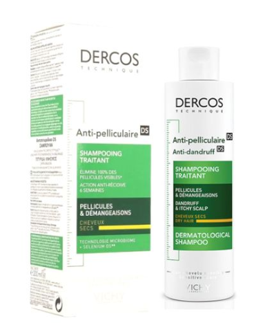 vichy Dercos vert shampoing cheuveux sec 200ML	SHAMPOING ANTI PELLICULAIRE / PSO